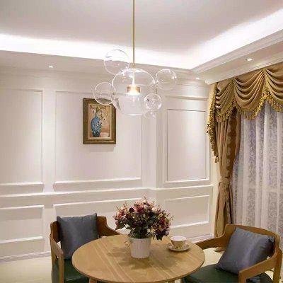 MOOSEE lampa wisząca CAPRI 6 złota - 60   LED, alumiumium, szkło