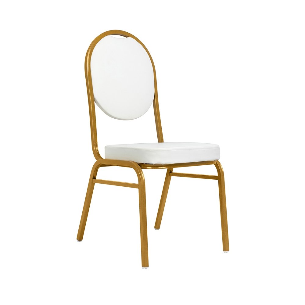 Krzesło bankietowe / konferencyjne        HESTIA białe / złote