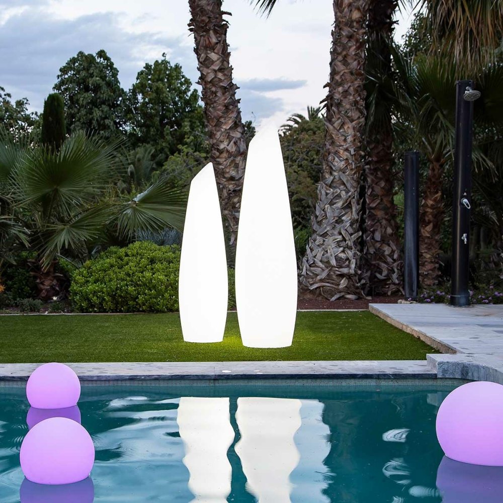 NEW GARDEN lampa ogrodowa FREDO 140       BATTERY TUBE biała