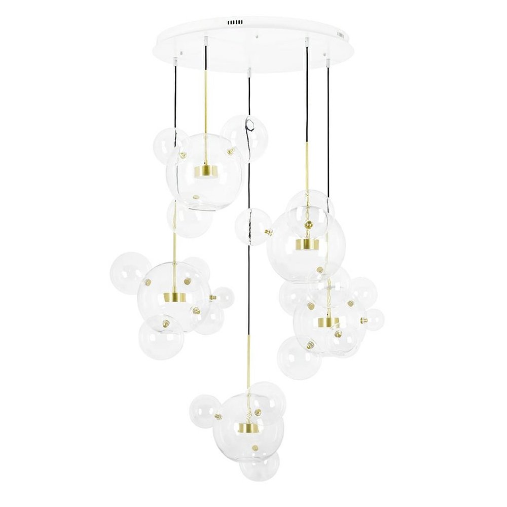 MOOSEE Lampa wisząca CAPRI DISC 5 złota   - 300 LED, aluminium, szkło