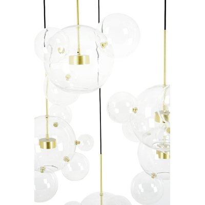 MOOSEE Lampa wisząca CAPRI DISC 5 złota   - 300 LED, aluminium, szkło