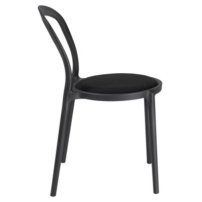 Krzesło SLIM czarne - polipropylen,  tkanina