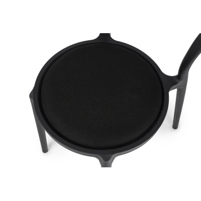 Krzesło SLIM czarne - polipropylen,  tkanina