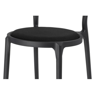 Krzesło SLIM czarne - polipropylen,  tkanina