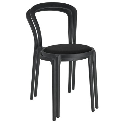 Krzesło SLIM czarne - polipropylen,  tkanina