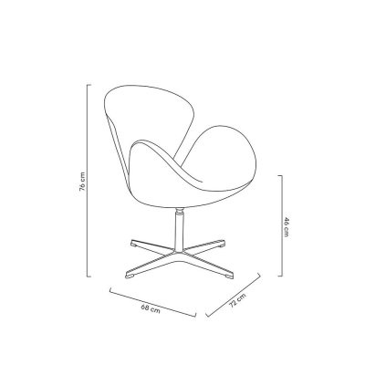 Fotel SWAN WOOL PREMIUM czerwony -  wełna, podstawa stal