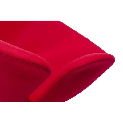 Fotel SWAN WOOL PREMIUM czerwony -  wełna, podstawa stal