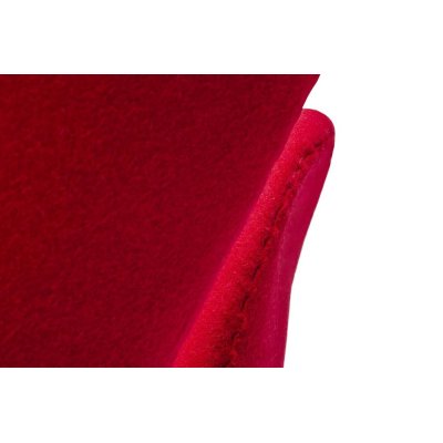 Fotel SWAN WOOL PREMIUM czerwony -  wełna, podstawa stal