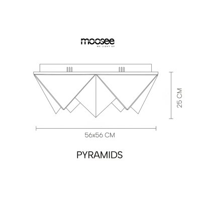 MOOSEE lampa sufitowa / plafon PYRAMIDS   złota