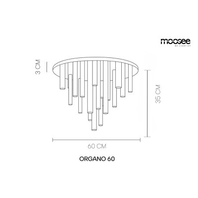 MOOSEE lampa sufitowa / plafon ORGANO 60  złota