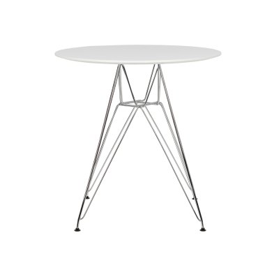 Stół DSR FI 70 biały - blat MDF, podstawa chromowa