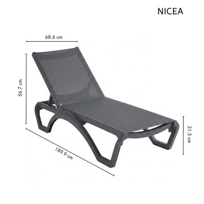 Leżak ogrodowy NICEA czarny