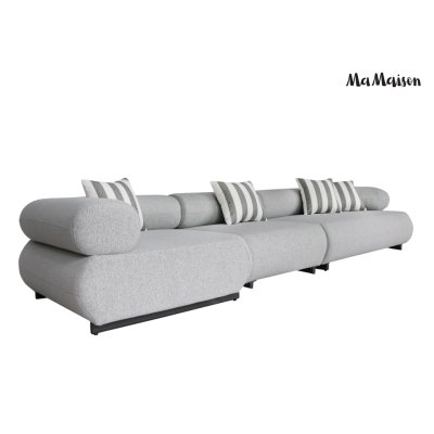 MaMaison sofa ogrodowa ALEXANDER szara    (poduszki i pokrowiec w zestawie)