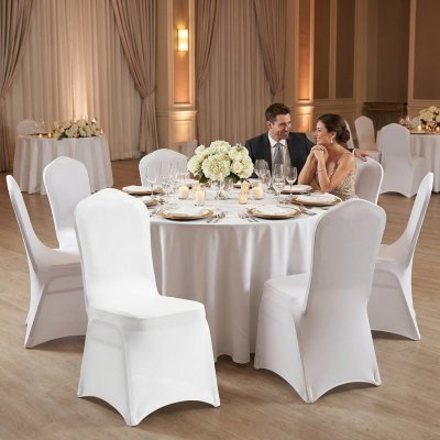 Pokrowiec na krzesło bankietowe SHP       WEDING biały
