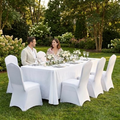 Pokrowiec na krzesło bankietowe SHP       WEDING biały