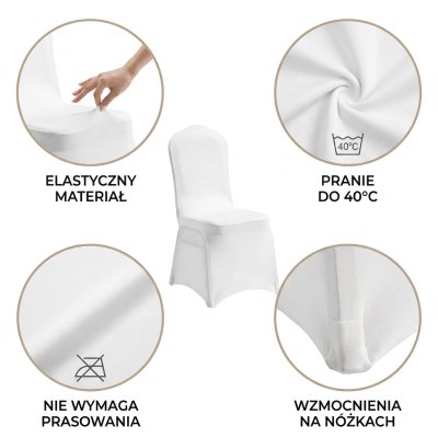 Pokrowiec na krzesło bankietowe SHP       WEDING biały