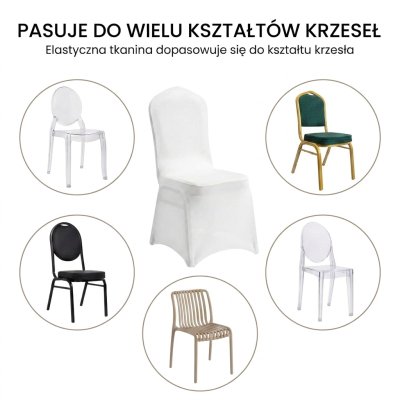 Pokrowiec na krzesło bankietowe SHP       WEDING biały