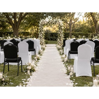 Zestaw 2 krzeseł bankietowych HERON + 2   pokrowce WEDING