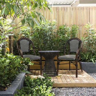 Zestaw 6 krzeseł ogrodowych CAFE PARIS    ARM brązowy rattan