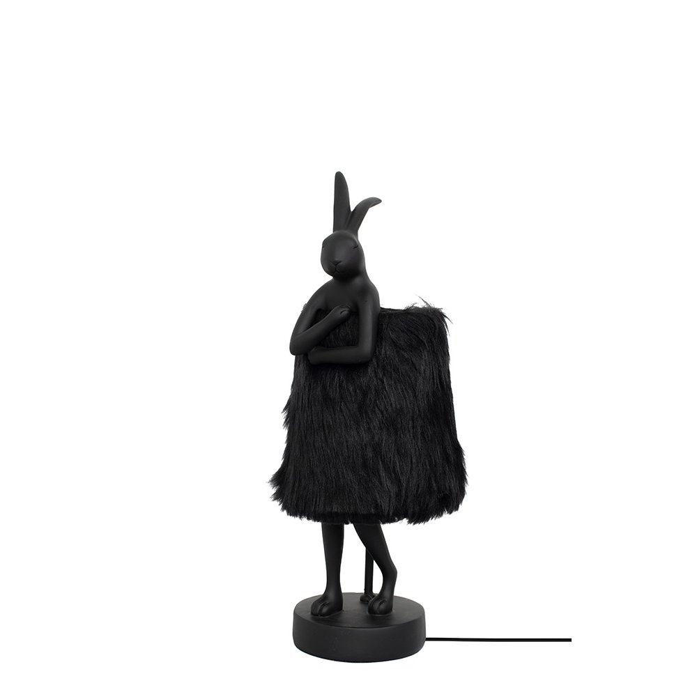 KARE lampa stołowa RABBIT FUR 50 cm       czarna / złota