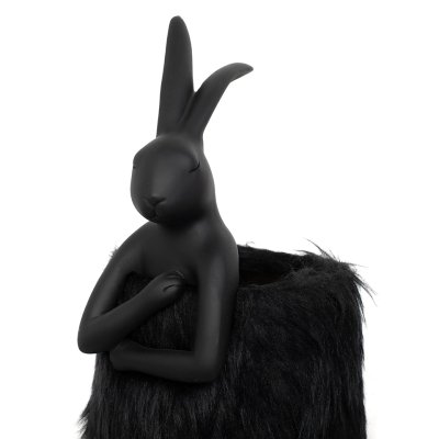 KARE lampa stołowa RABBIT FUR 50 cm       czarna / złota